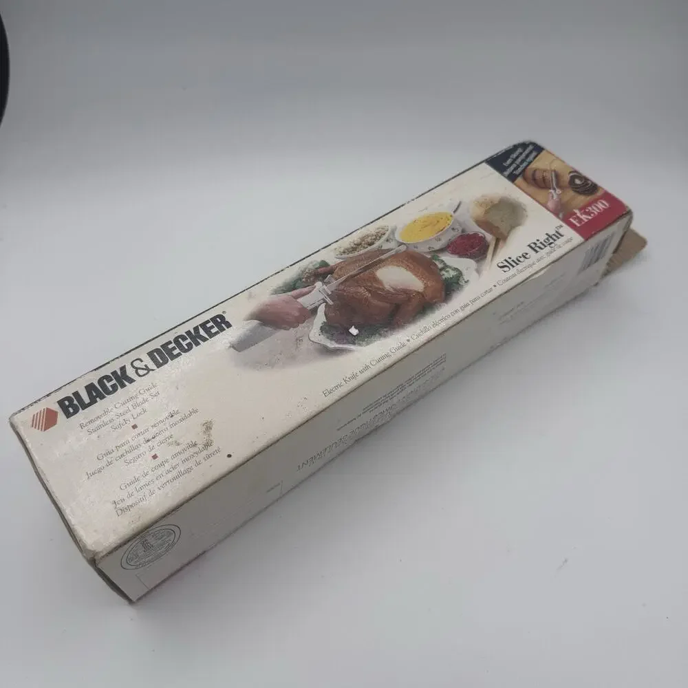 Black & Decker Slice Right EK300 Electric Carving Knife In Box Tested/Works